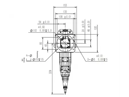 رأس قطع فايبر ليزر بقدرة 8 كيلوواط للحواف المائلة (زاوية قائمة بنظام بندول رقاص، تركيز تلقائي) 8kW Fiber Laser Bevel Cutting Head (Single Pendulum Right Angle, Auto Focus)