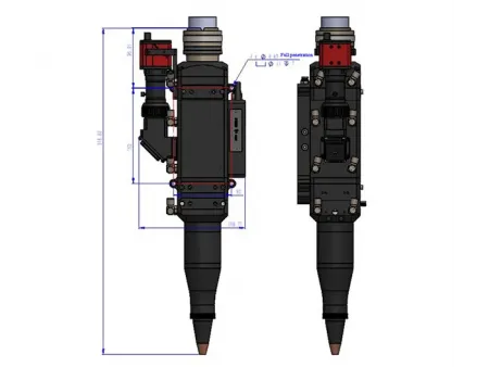 رأس لحام ليزر بقدرة 15 كيلوواط مزود بوحدة قياس ومراقبة دقيقة لدرجة الحرارة 15kW Laser Welding Head with Temperature Monitoring