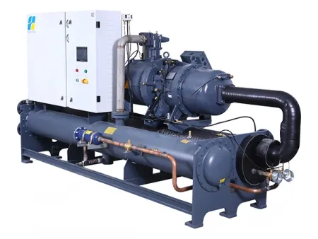 مبرد منخفض الحرارة مُبرَّد بالماء (شيلر تبريد بالماء مع ضاغط لولبي شبه مغلق) Water-Cooled Low-Temp Chiller