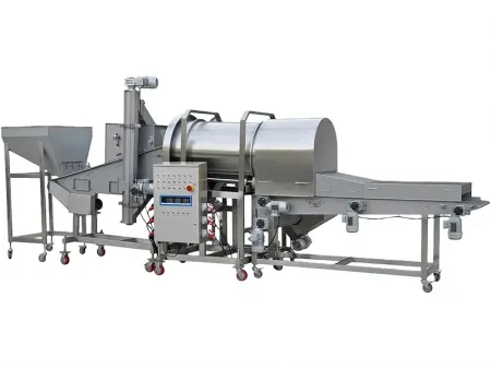 ماكينة تغليف اللحوم بالطحين الأسطوانية Flouring Machine (Drum Preduster)