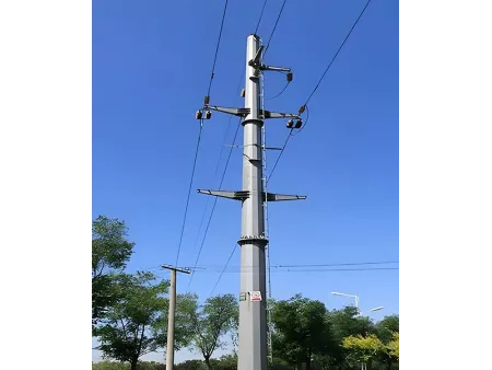 عمود نقل الطاقة أحادي القائم (حل إنشائي مدمج وفائق القوة للمساحات الضيقة والمناطق الحضرية)