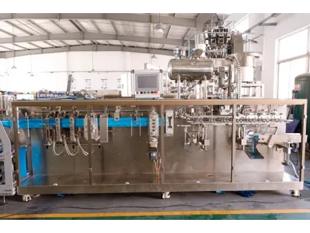 ماكينة تعبئة أكياس ستاند اب بفوهة HFFS ذات فوهة واحدة