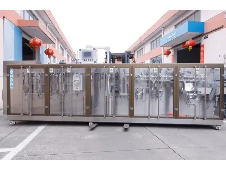 ماكينة تعبئة أكياس ستاند اب بسحاب HFFS ذات فوهتين