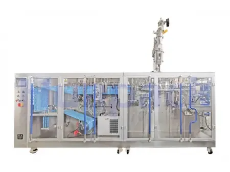 ماكينة تعبئة أكياس مسطحة HFFS ذات فوهتين