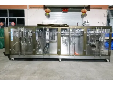 ماكينة تعبئة أكياس ستاند اب HFFS ذات فوهتين