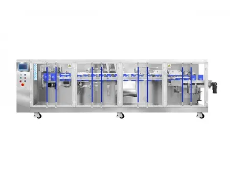ماكينة تعبئة أكياس جاهزة ذات محرك سيرفو ذات فوهتين