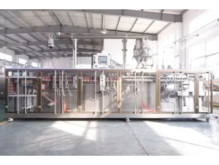 ماكينة تعبئة أكياس فوهات رول ستوك بمحرك سيرفو ذات فوهتين