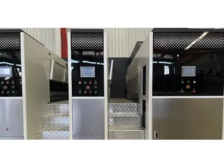 ماكينة طباعة فليكسو على الألواح الكرتونية المضلعة (السيرفو، مع طي ولصق)