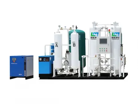 نظام توليد وتعبئة النيتروجين بتقنية PSA (مولد نيتروجين طبي بتقنية الامتزاز بالضغط - مزود بمحطة تعبئة الأسطوانات) PSA Nitrogen Generation System (with Nitrogen Filling Station)