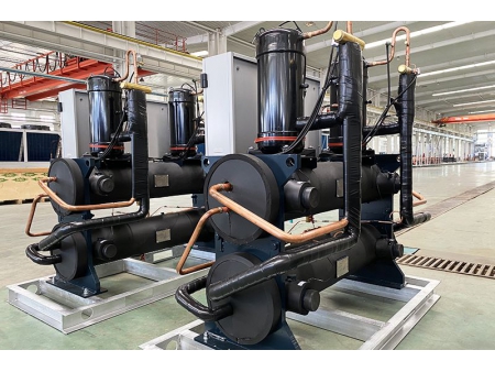 شيلر تبريد (مبرد مياه) مع ضاغط حلزوني (سكرول) ومضخة حرارية (بقدرة من 70 إلى 280 كيلو وات) Water Cooled Scroll Chiller and Heat Pump, 70kW-280kW