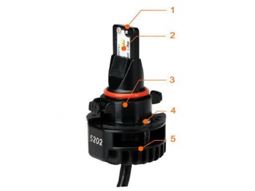 طقم إضاءة أمامية ليد LED مقاس 5202