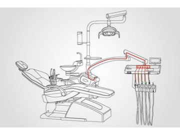 جهاز طب الأسنان HY-C9A  (كرسي طب الأسنان المتكامل، محركTIMOTION ، ضوء LED)