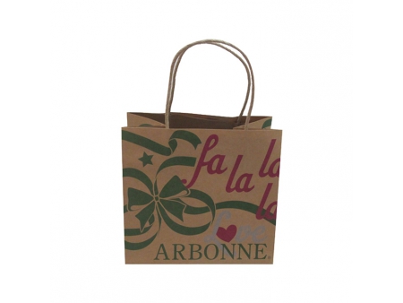 كيس ورق كرافت مع يد، أكياس تسوق Kraft Paper Carrier Bag, Custom Printed Bags