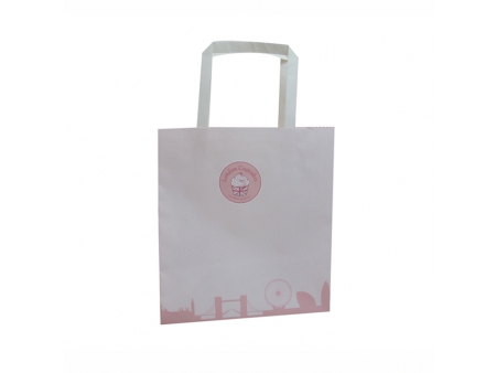 كيس ورق كرافت مع يد، أكياس تسوق Kraft Paper Carrier Bag, Custom Printed Bags