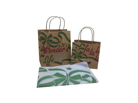 كيس ورق كرافت مع يد، أكياس تسوق Kraft Paper Carrier Bag, Custom Printed Bags