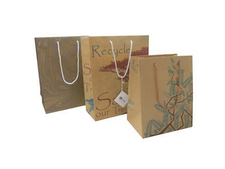 كيس ورق كرافت مع يد، أكياس تسوق Kraft Paper Carrier Bag, Custom Printed Bags