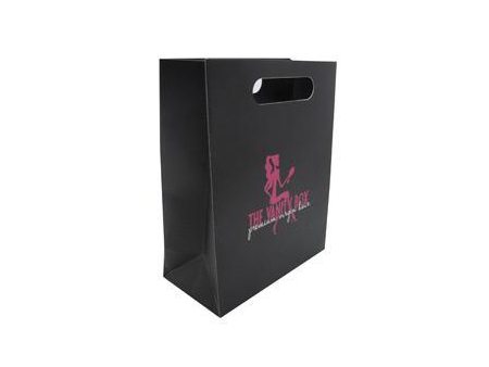 كيس ورقي مع يد محفورة، أكياس هدايا Laminated Paper Bag with Die Cut Handle