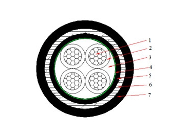 كابلات الجهد المنخفض المعزولة  NYBYمن 0.6 إلى 1 ك.ف                     0.6/1 kV NYBY Cable(CU/PVC/STA/PVC)