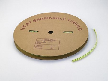 عازل الانكماش الحراري، طبقة واحدة YG150 (لون مزدوج أصفر وأخضر، نسبة الانكماش 1:2) Single Wall Heat Shrink Tubing