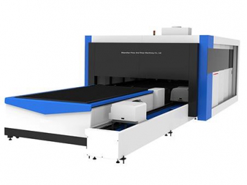 ماكينة فايبر ليزر لتقطيع ألواح صاج ومواسير، مغلقة بالكامل  Integrated Tube and Sheet Fiber Laser Cutter with Full Cover Protection