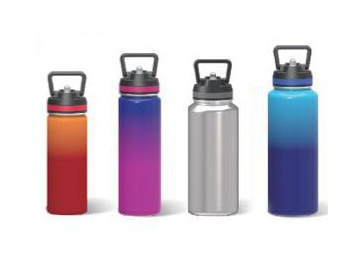 قارورة ماء حافظة للحرارة من فولاذ مقاوم للصدأ بطبقة مزدوجة مع شاليمو  Stainless Steel Vacuum Insulated Double Wall Bottle with Straw