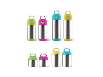 مطرة ماء ستانلس ستيل للأطفال مع مقبض وشفاطة  Stainless Steel Water Bottle for Kids with Straw and Handle