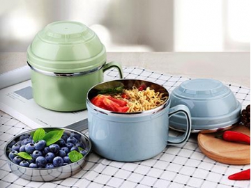 وعاء حافظ للحرارة من فولاذ مقاوم للصدأ مع مقبض  Stainless Steel Food Canister with Handle