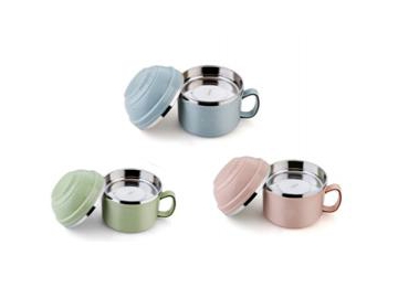 وعاء حافظ للحرارة من فولاذ مقاوم للصدأ مع مقبض  Stainless Steel Food Canister with Handle