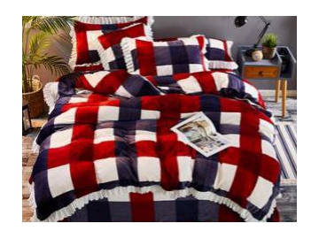 طقم مفرش سرير مجدول  Plaid Bedding Set