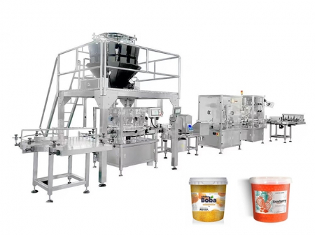 خط تعبئة وتغليف كرات بوبا بابلز   Automatic Popping Boba Packaging Line