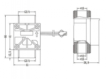 حساس تدفق الماء قلاب     Flap Water Flow Switch