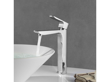 خلاط مغسلة طويل بمظهر الكروم المصقول SW-BFS006(2)                     Tall vessel sink faucet in chrome polished finish