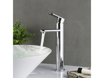 خلاط مغسلة طويل بمظهر الكروم المصقول SW-BFS009(2)                     Tall vessel sink faucet in chrome polished finish