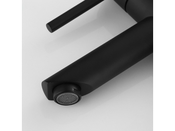 خلاط مغسلة بمظهر أسود مطفي SW-BFS013(1)                     Single handle matte black basin faucet