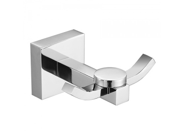 خطاف تعليق روب حمام مزدوج SW-RH002                     Double Metal Bathroom Accessories Robe Hook