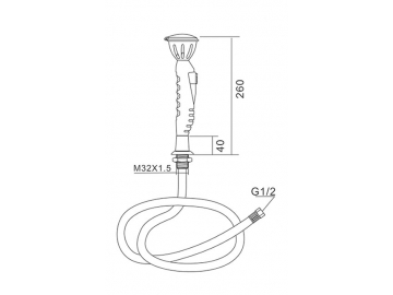 رأس دش مع خرطوم لغسل العيون في حالات الطوارئ  Single Head Eyewash Drench Hose