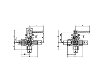 محبس كرة نحاسي مطلي بالنيكل مدمج   In-Line Ball Valves - Nickel Plated Brass Ball Valves