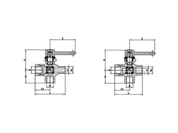 محبس كرة نحاسي مطلي بالنيكل مدمج   In-Line Ball Valves - Nickel Plated Brass Ball Valves