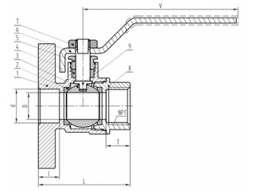 محبس كرة بفلنشة عازلة ذو تجويف كامل  Full Port Ball Valve with Isolation Flange