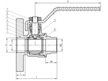 محبس كرة بفلنشة عازلة ذو تجويف كامل  Full Port Ball Valve with Isolation Flange