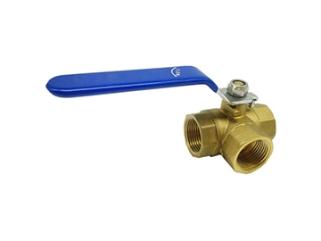 صمام تحويل كرة بمقبض واحد   3-Way Brass Diverting Ball Valve, L Flow