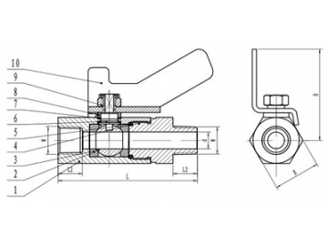 صمام كرة استانلس ستيل صغير - مقبض فراشة  Mini Stainless Steel Ball Valve