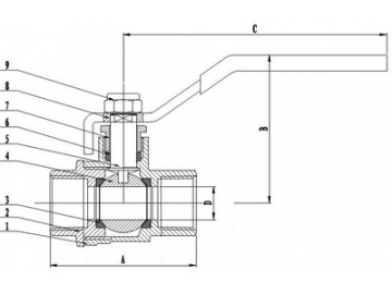 صمام كرة نحاسي قطعتين خالي من الرصاص - مصدق من NSF, UL, CSA  Lead Free, 2-Piece Full Port Brass Ball Valve